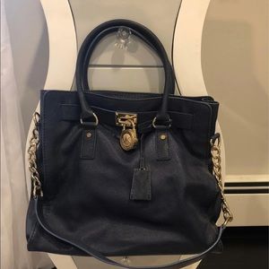 Michael Kors navy Hamilton bag
